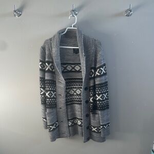 Gray Patterned Women's Cardigan